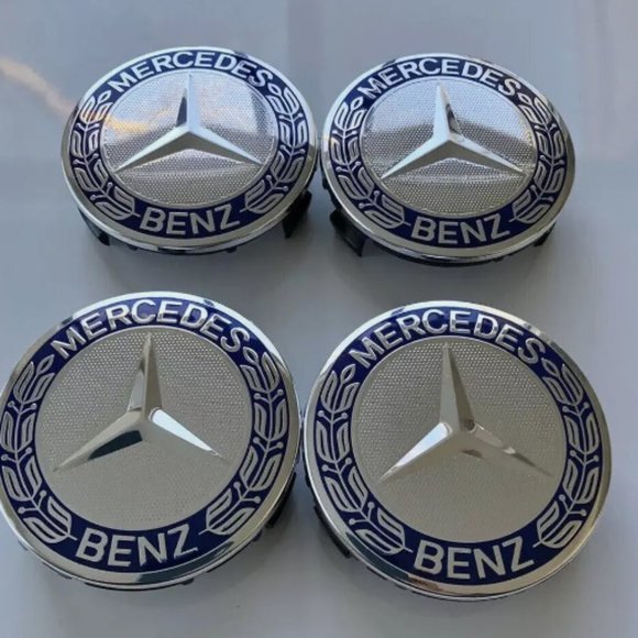 NEW 4 Classic Mercedes-Benz 75MM Wheel Hub Caps - Picture 1 of 4